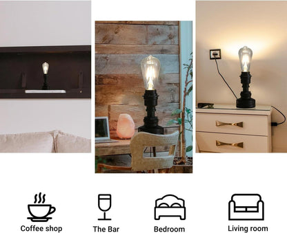 Kaj Hejmo Vintage Table Lamp with Lampshade Light Bulb E27 Bedside Table Lamp