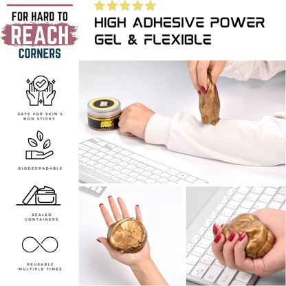 ToysButty Cleaning Gold Gel Putty Non Sticky Car Interior keyboard Rose Scented