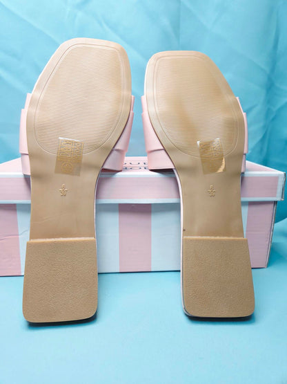 Woman's size 6 pink Open Toe Flats 2151