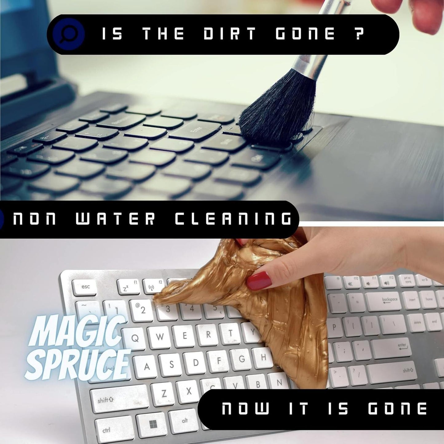 ToysButty Cleaning Gold Gel Putty Non Sticky Car Interior keyboard Rose Scented