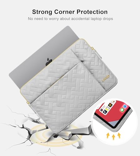 Lacdo Laptop Sleeve Case for 15 inch New MacBook Air M4 A3241 2025/M3 A3114/M2 A2941 2024-2023, 15 inch MacBook Pro A1990 A1707, Dell XPS 15 Plus 2022-2020 Computer Bag Accessory Pocket, Space Gray|B0D86KXJ98