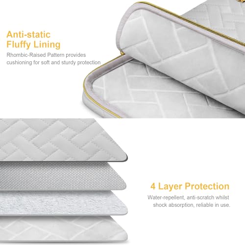 Lacdo Laptop Sleeve Case for 15 inch New MacBook Air M4 A3241 2025/M3 A3114/M2 A2941 2024-2023, 15 inch MacBook Pro A1990 A1707, Dell XPS 15 Plus 2022-2020 Computer Bag Accessory Pocket, Space Gray|B0D86KXJ98