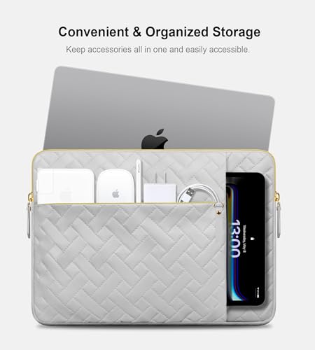 Lacdo Laptop Sleeve Case for 15 inch New MacBook Air M4 A3241 2025/M3 A3114/M2 A2941 2024-2023, 15 inch MacBook Pro A1990 A1707, Dell XPS 15 Plus 2022-2020 Computer Bag Accessory Pocket, Space Gray|B0D86KXJ98