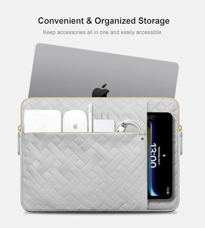 Lacdo Laptop Sleeve Case for 15 inch New MacBook Air M4 A3241 2025/M3 A3114/M2 A2941 2024-2023, 15 inch MacBook Pro A1990 A1707, Dell XPS 15 Plus 2022-2020 Computer Bag Accessory Pocket, Space Gray|B0D86KXJ98