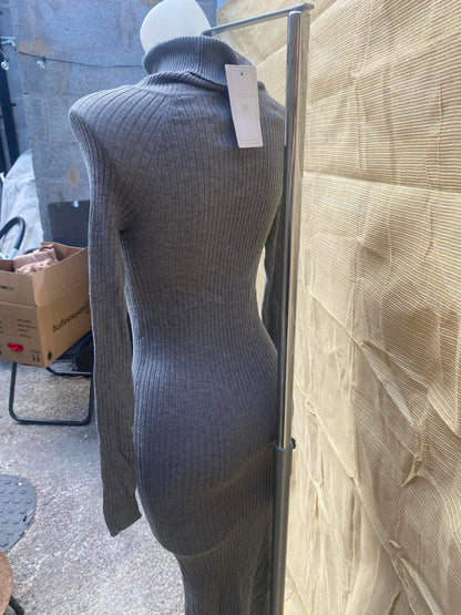 tight long polo neck dress 1209