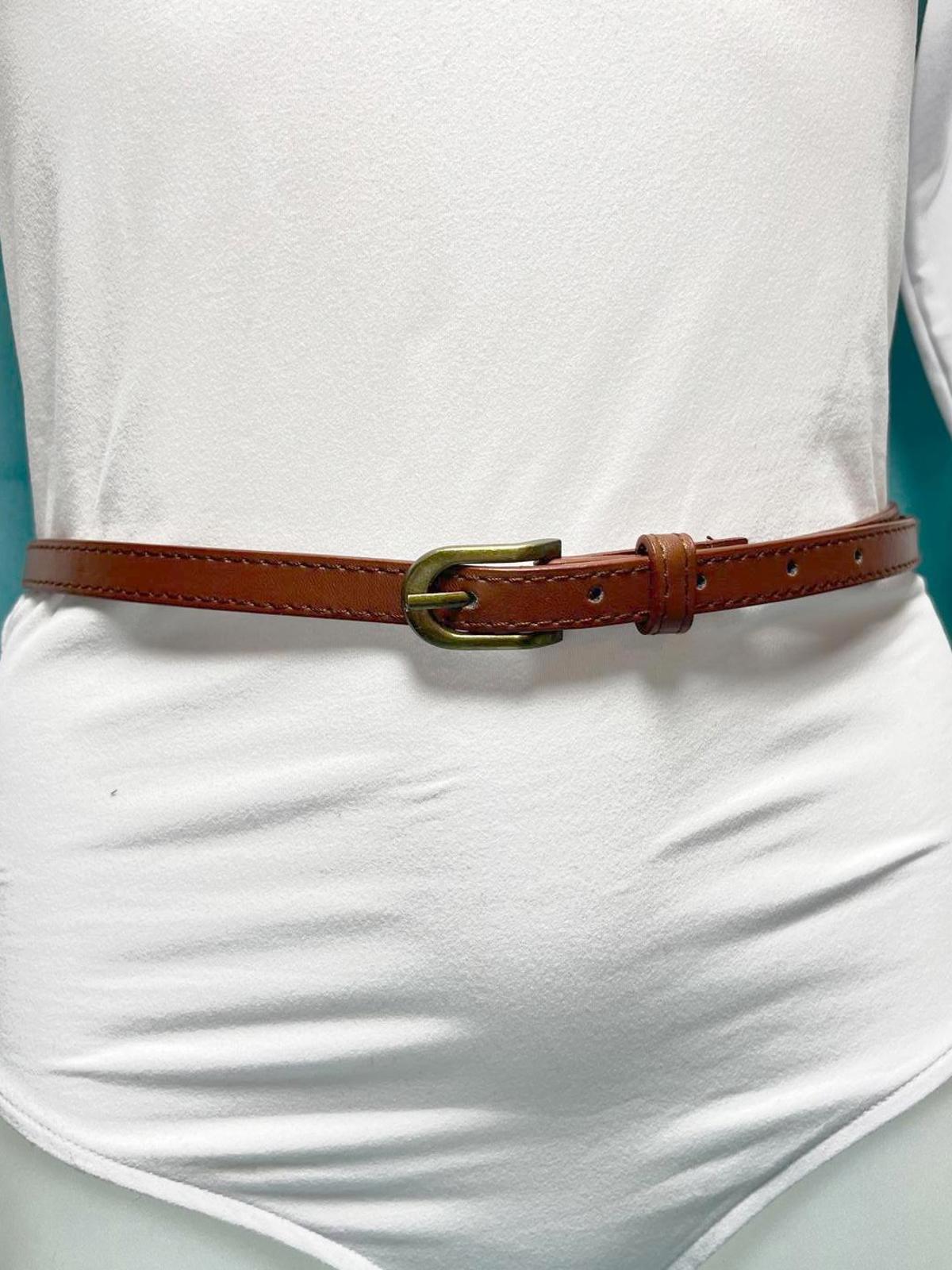 Woman's Thin Buckle light brown size 10 Belt 96cm long 2065