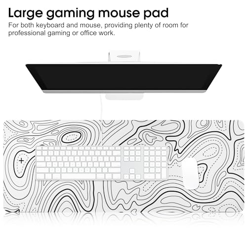 HoYiXi Mouse Pad for Home Office Work,Gaming Mouse Pad Desk Pad Soft Smooth Surface and Anti-Slip Rubber Base Waterproof Soft Cloth XX Mouse Mat 600 x 300 x 3MM,White|B0CMZPZ1NS