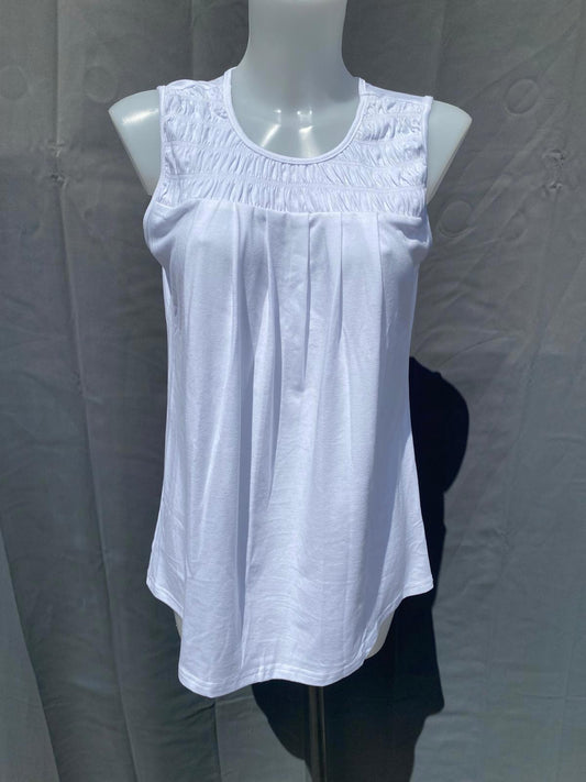 sleeveless pleated top 1179