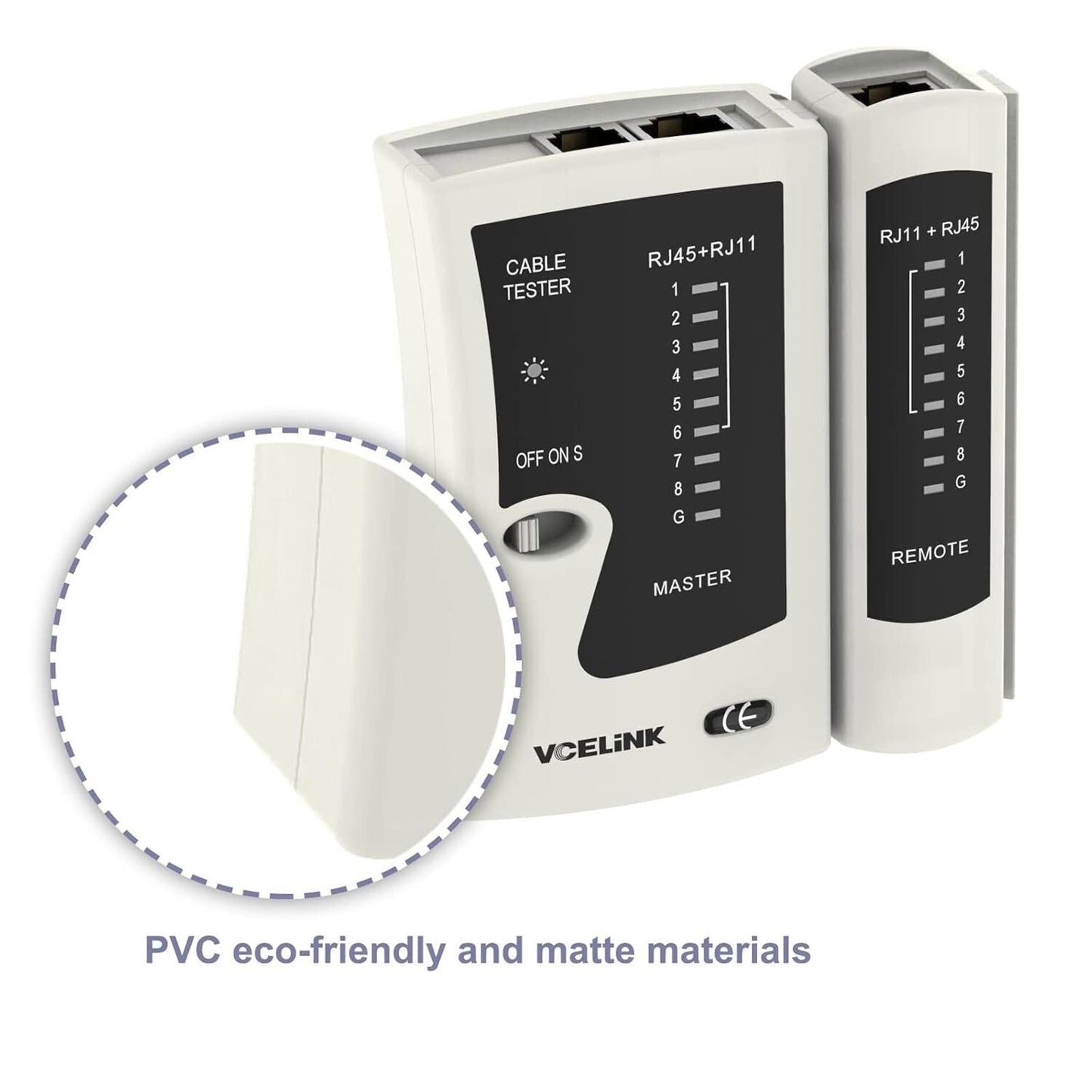 VCELINK GJ468 Network Cable Tester RJ45 Ethernet PoE Cat5/Cat6/Cat7 LAN RJ11