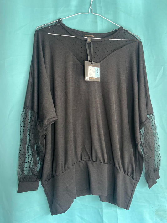 long sleeved top with half lace arms 1235