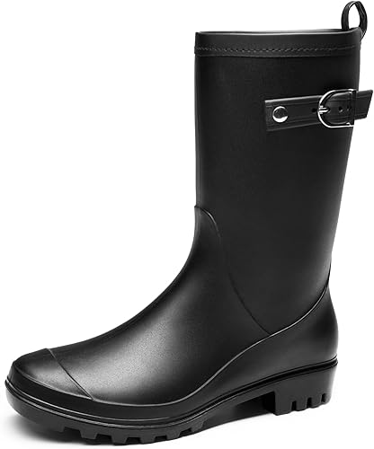 DREAM PAIRS Wellington Boots Women, Mid Calf Welly, Outdoor Wellies, Rain Boots and Garden Boots, Muck Waterproof Boots