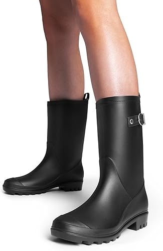 DREAM PAIRS Wellington Boots Women, Mid Calf Welly, Outdoor Wellies, Rain Boots and Garden Boots, Muck Waterproof Boots