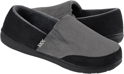 Zigzagger Men's  fuzzy microsuade moccasin Slippers Memory Foam Indoor outdoor 1226