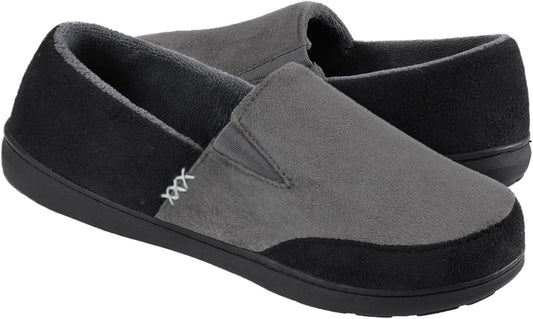 Zigzagger Men's  fuzzy microsuade moccasin Slippers Memory Foam Indoor outdoor 1226