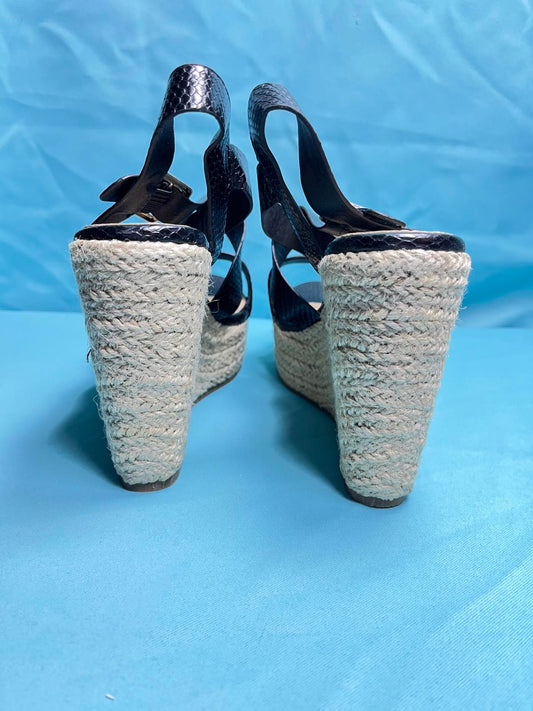 Woman's size 6 Black open toe wedges 1387