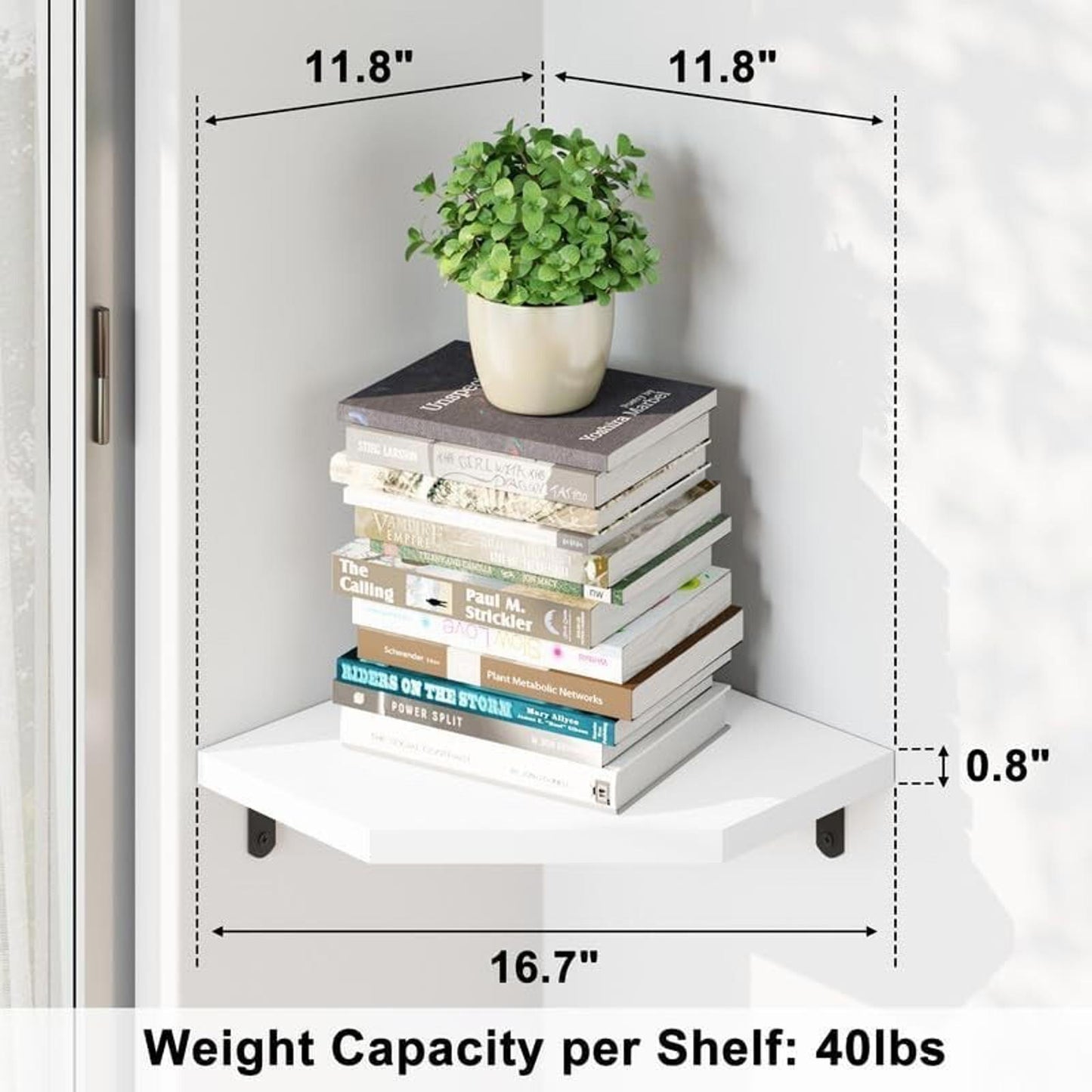 Alsonerbay - White Corner Wall Shelf, Set of 3, Space Saving, Lightweight, New