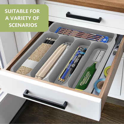 JSUOEO Cutlery Drawer Organiser, Grey, extendable, New, uk