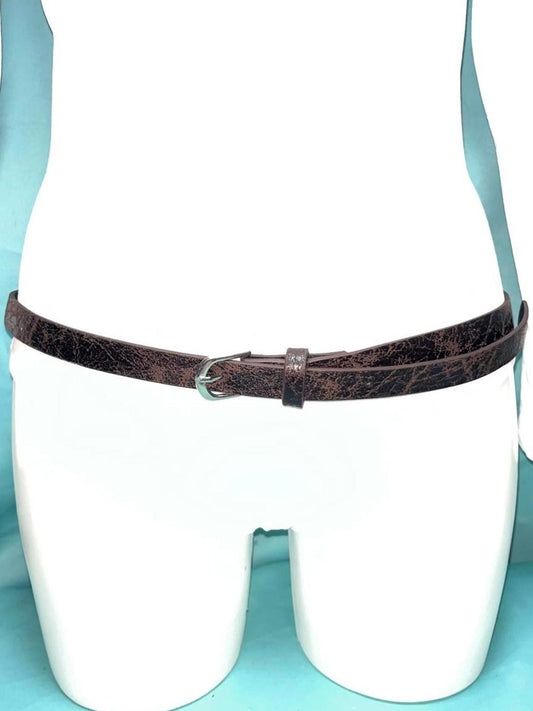 Woman's Thin dark brown Buckle Belt size 14 110cm long 2095