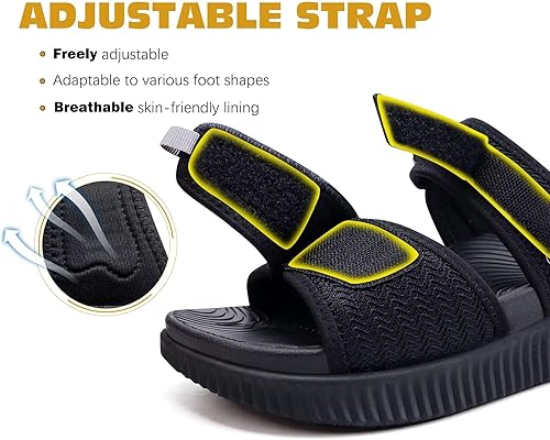 KuaiLu Womens Fashion Orthotic Slides Ladies Athletic Thick Cushion Recovery Sandals Adjustable Strap Slip On Walking Sandles With Comfortable Plantar Fasciitis Arch Support