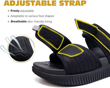 KuaiLu Womens Fashion Orthotic Slides Ladies Athletic Thick Cushion Recovery Sandals Adjustable Strap Slip On Walking Sandles With Comfortable Plantar Fasciitis Arch Support