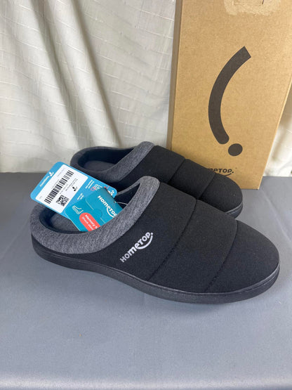HomeTop Men's Quilted Slippers Cosy Soft Non-Slip De Velvet Memory Foam House Shoes Size 8-9