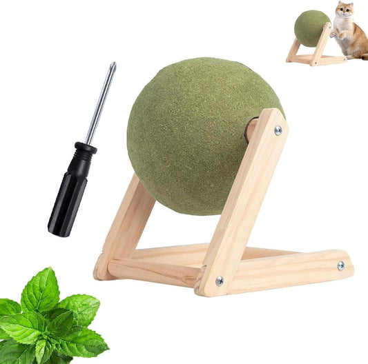 Giant Large Cat Scratching Ball Catnip Ball with Wood Stand Cat Toy for Kitty