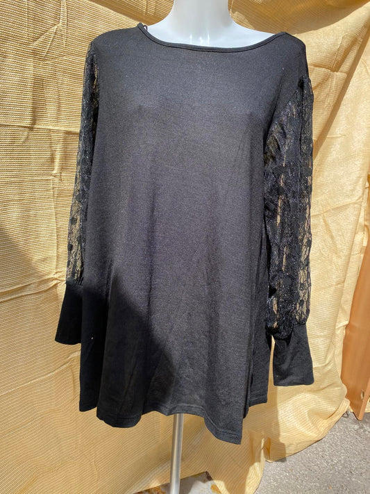 black top with lace style arms 1207