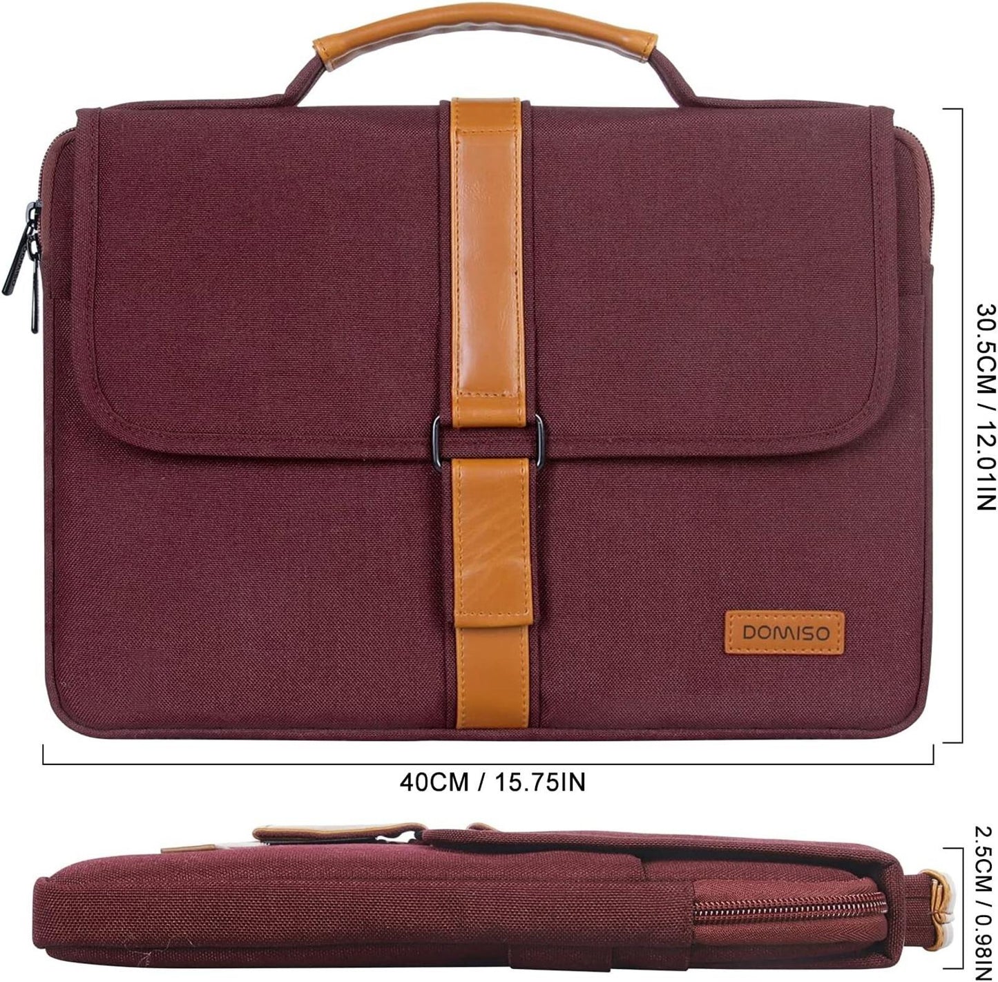 DOMISO 15.6" Laptop Sleeve Case Bag Work Portable Lightweight  purple canvas