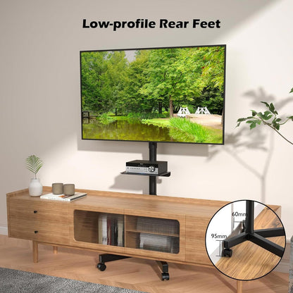 Mobile TV Stand on Wheels Tilt Rolling Up to 25KG VESA 400x400mm 23-60 inch