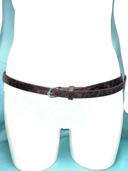 Woman's Thin Dark Brown buckle Buckle Belt size 16 1306