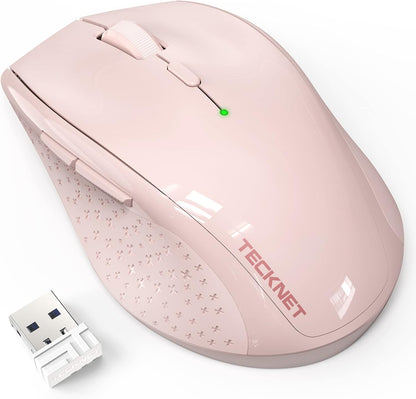 TECKNET 2.4G Wireless Mouse for Laptop, 4800 DPI Optical Computer Mice with 6 Adjustable Levels, 30 Months Long Battery Life Cordless Silent USB Mouse for Notebook, PC, Office Home Work
