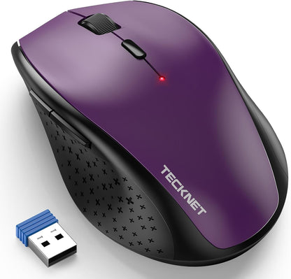 TECKNET 2.4G Wireless Mouse for Laptop, 4800 DPI Optical Computer Mice with 6 Adjustable Levels, 30 Months Long Battery Life Cordless Silent USB Mouse for Notebook, PC, Office Home Work