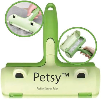 Pet Hair Remover Roller Helps EASILY remove Cat Dog Hair from Carpet, Sofa, Furniture, Bedding, Stairs, Cat Hair Remover, Dog Hair Remover REUSABLE, Roll-Collect-Dispose system ALL IN ONE