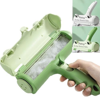 Pet Hair Remover Roller Helps EASILY remove Cat Dog Hair from Carpet, Sofa, Furniture, Bedding, Stairs, Cat Hair Remover, Dog Hair Remover REUSABLE, Roll-Collect-Dispose system ALL IN ONE
