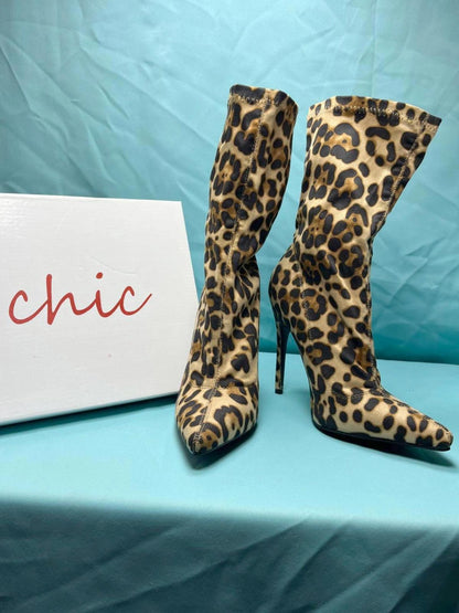 Woman's size 7 leopard print lycra boots 2004