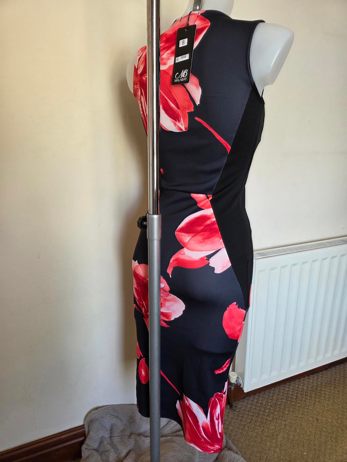 Size 8 Black and red stretchy material dress 2018