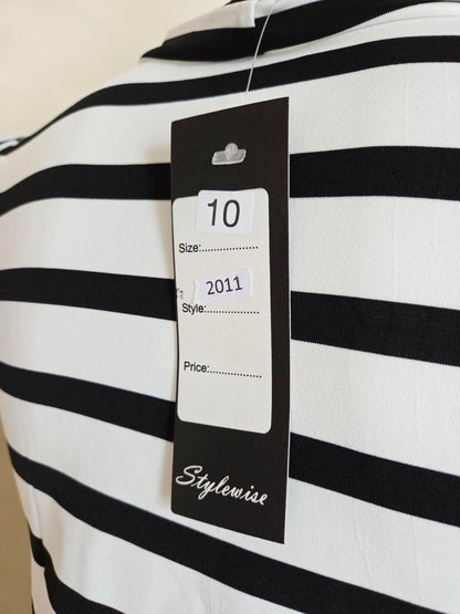 Black and White Strippy Summer Dress 2011 2072 2041