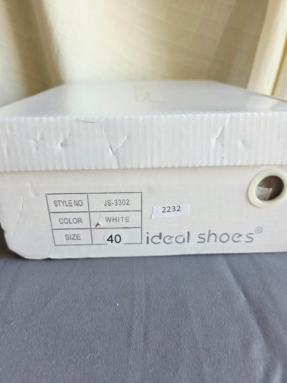 Size 7 White/Cream Wedges with design on Front  2232