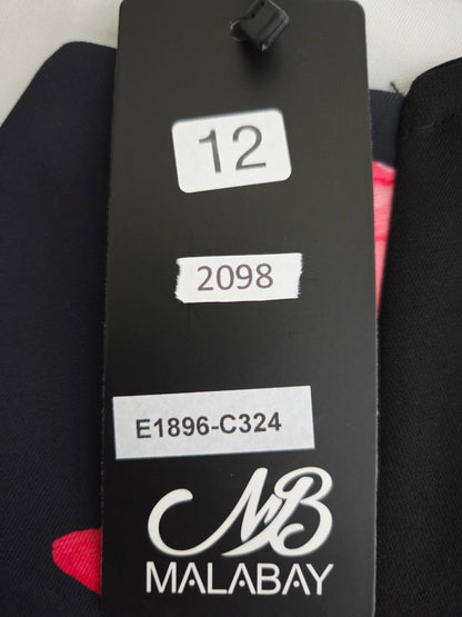 Size 12 Black and red stretchy material dress 2098