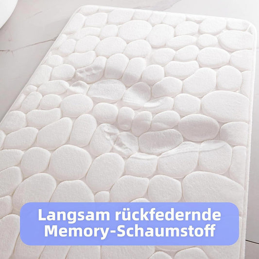 Memory Foam Bath Mat Rug Absorbent Non-Slip 50 x 80 cm, White