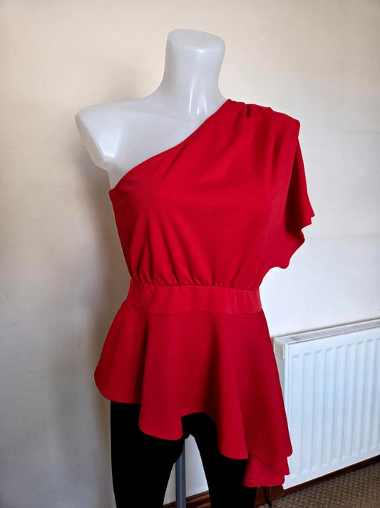 Red  (Of one Shoulder type) top 2198