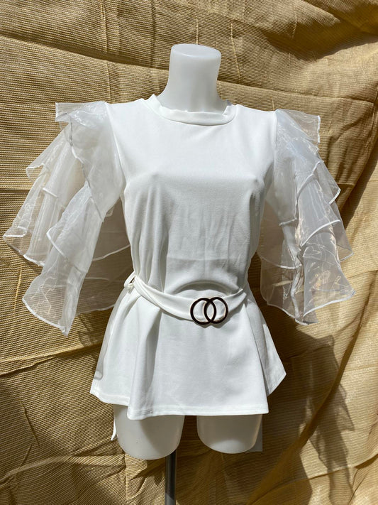 WAS £20 Long top fishnet style sleeves 1203