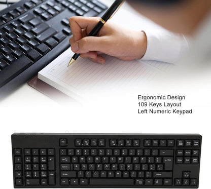 CCYLEZ Left Handed Keyboard, Office Accounting Keyboard, Plug and Play Black New