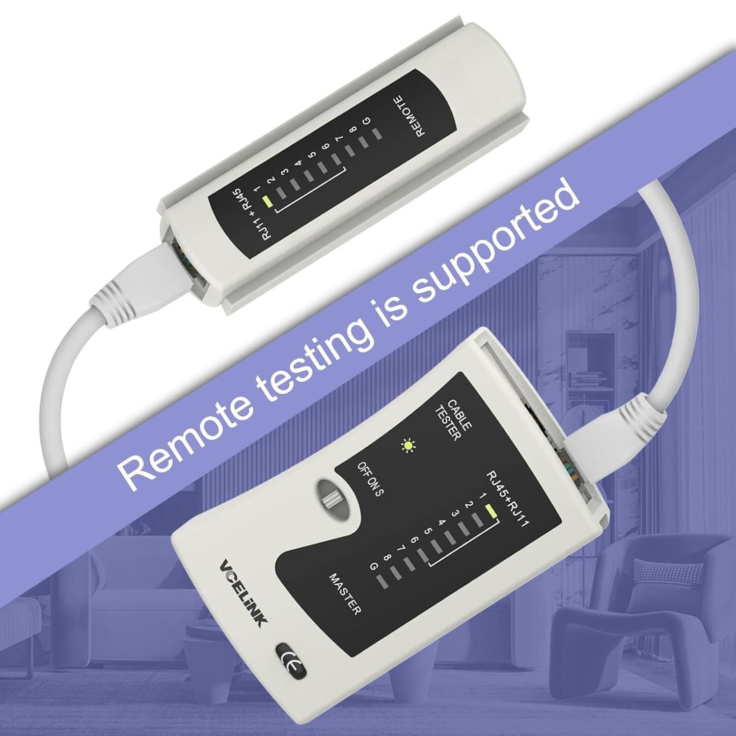 VCELINK GJ468 Network Cable Tester RJ45 Ethernet PoE Cat5/Cat6/Cat7 LAN RJ11
