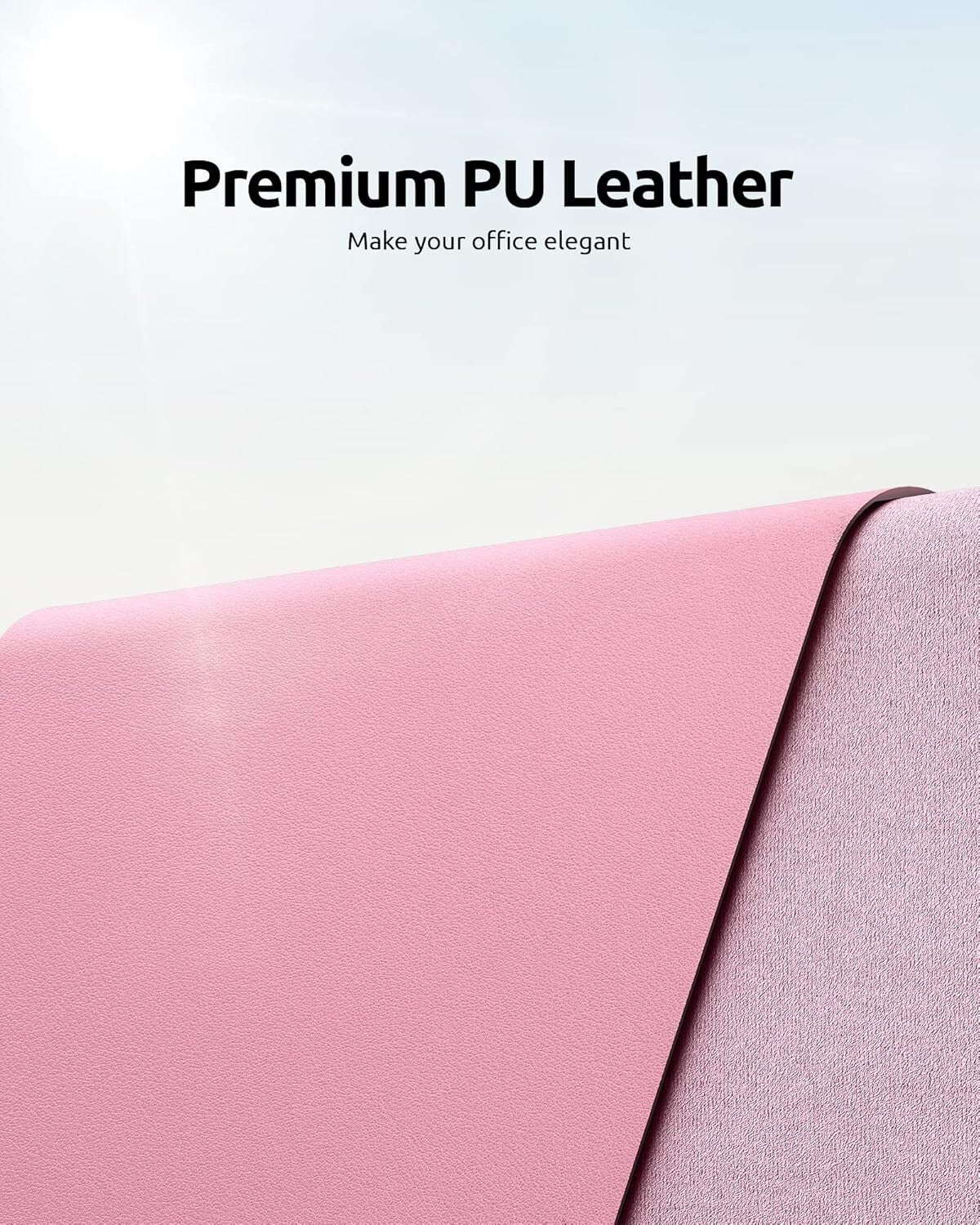 YSAGi PU Leather Desk Mat, Large Mouse Mat, Non-Slip Desk Pad Desk Protector Mat