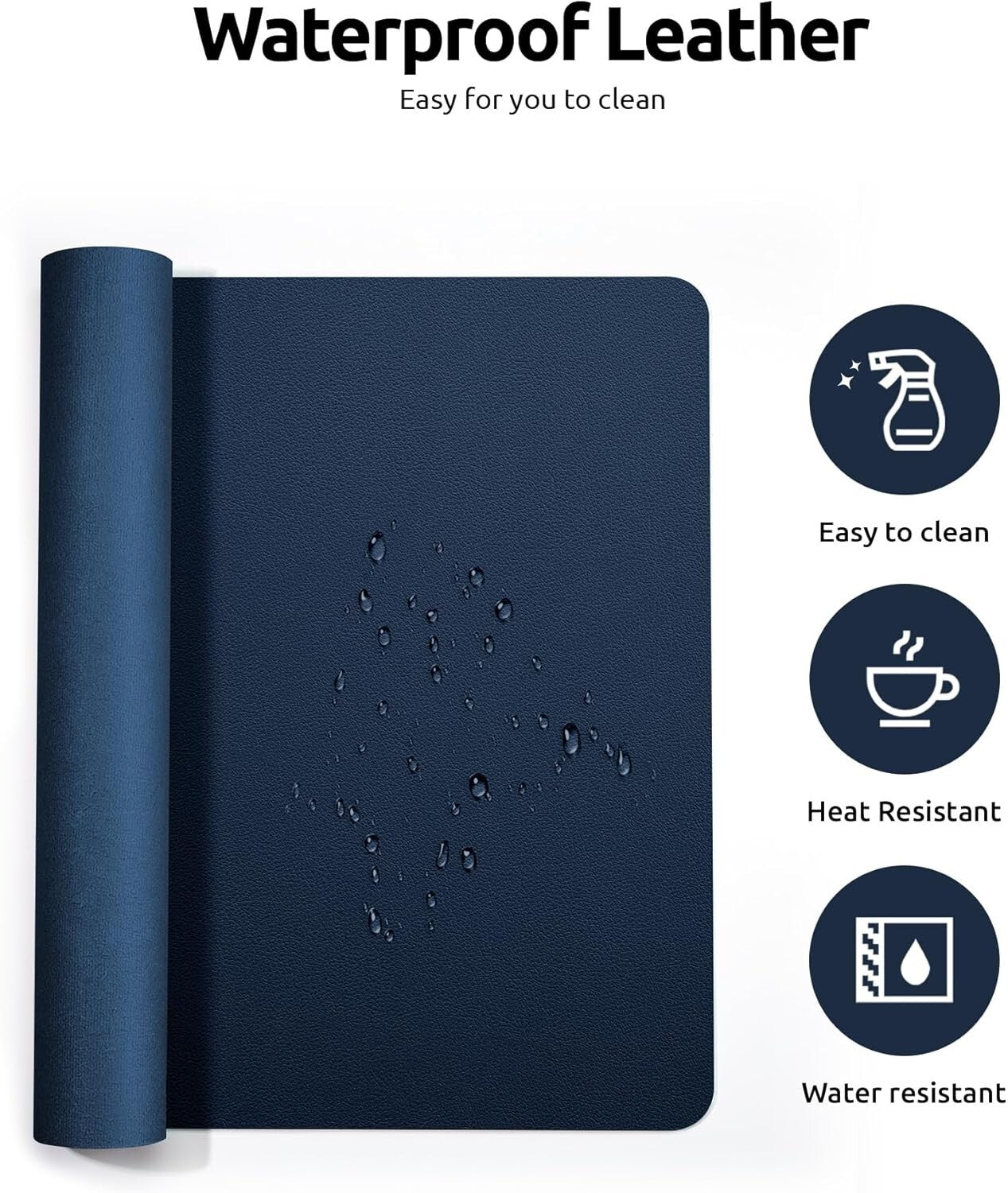 YSAGi PU Leather Desk Mat, Large Mouse Mat, Non-Slip Desk Pad Desk Protector Mat