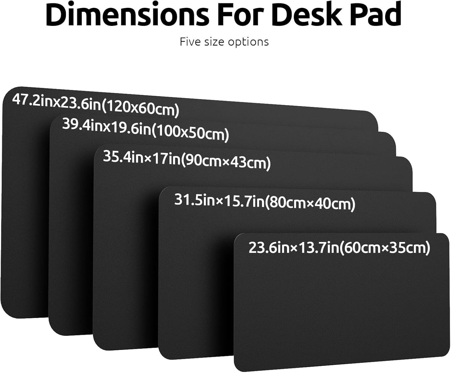 YSAGi PU Leather Desk Mat, Large Mouse Mat, Non-Slip Desk Pad Desk Protector Mat