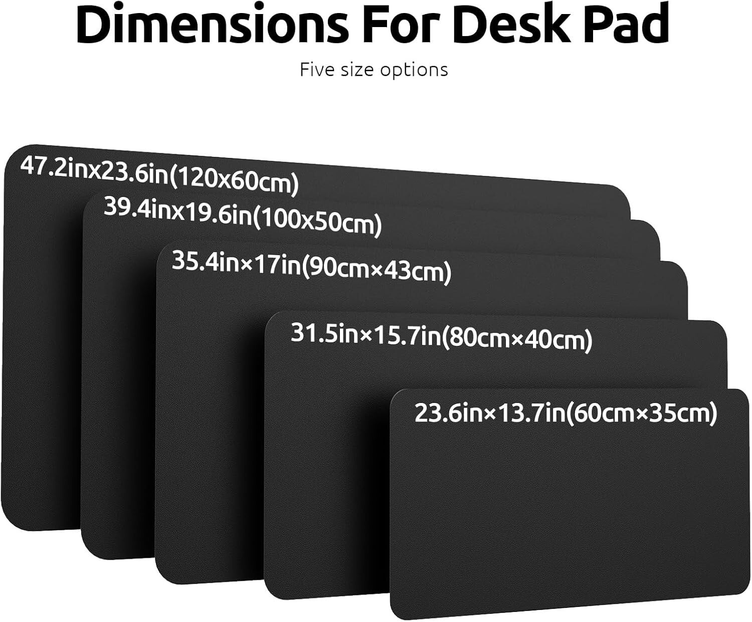 YSAGi PU Leather Desk Mat, Large Mouse Mat, Non-Slip Desk Pad Desk Protector Mat