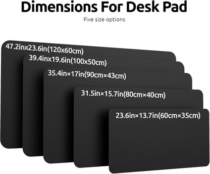 YSAGi PU Leather Desk Mat, Large Mouse Mat, Non-Slip Desk Pad Desk Protector Mat