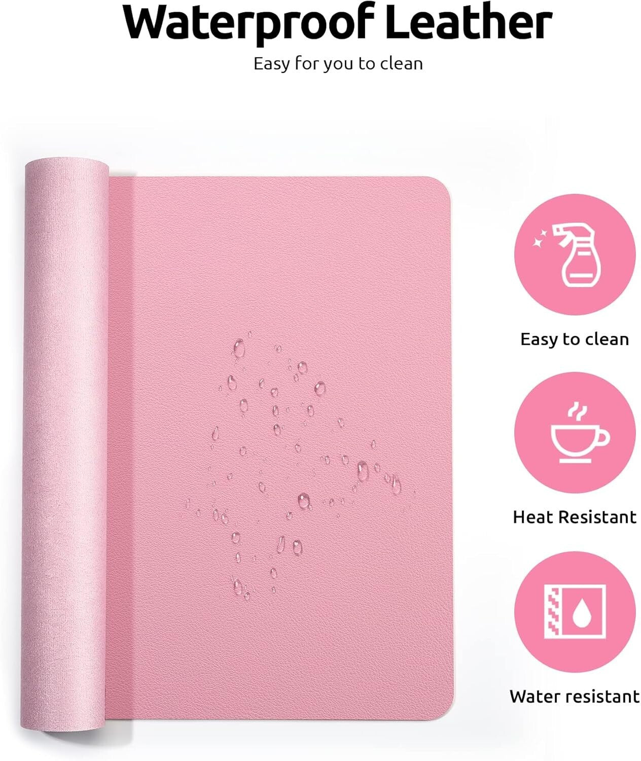 YSAGi PU Leather Desk Mat, Large Mouse Mat, Non-Slip Desk Pad Desk Protector Mat